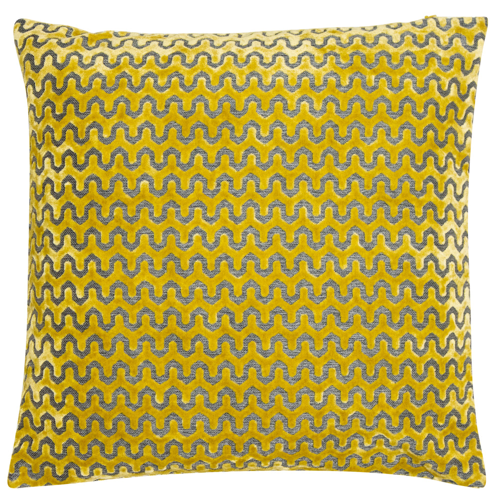 Cut Velvet Wave Mustard 56x56