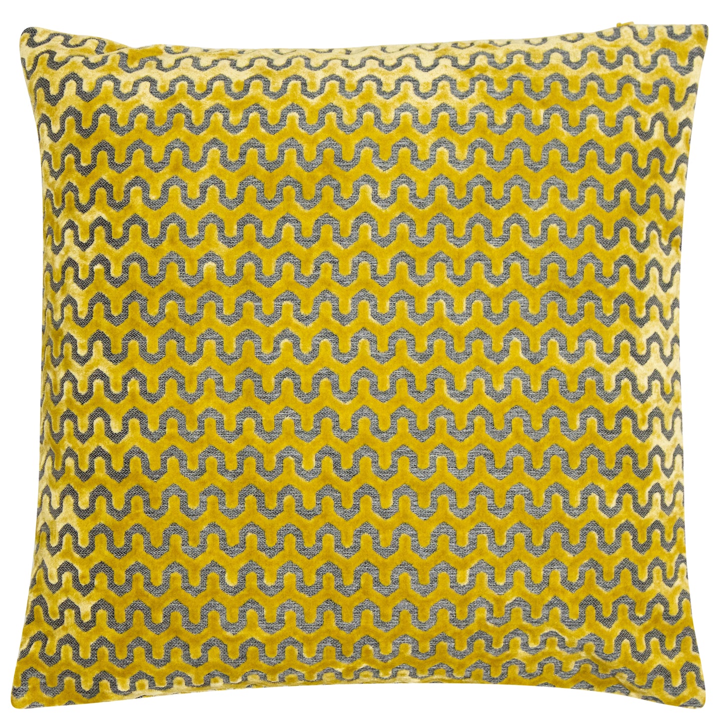 CUT VELVET WAVE MUSTARD 56 X 56
