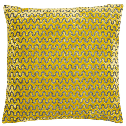 CUT VELVET WAVE MUSTARD 56 X 56