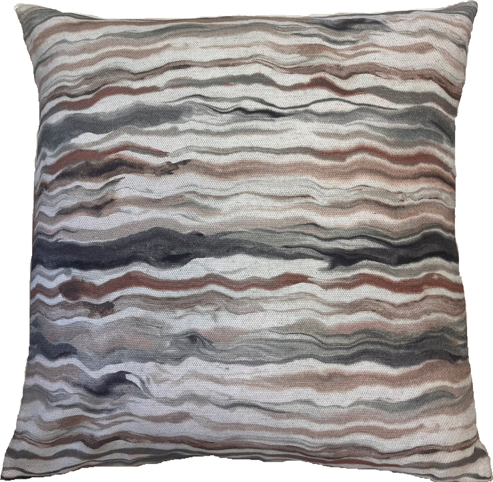 Hand Printed Abstractlines on Linen 50x50