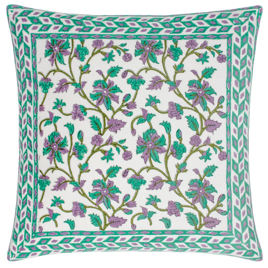 MENTERA 50X50 FEATHER FILLED CUSHION OASIS GREEN/LILAC