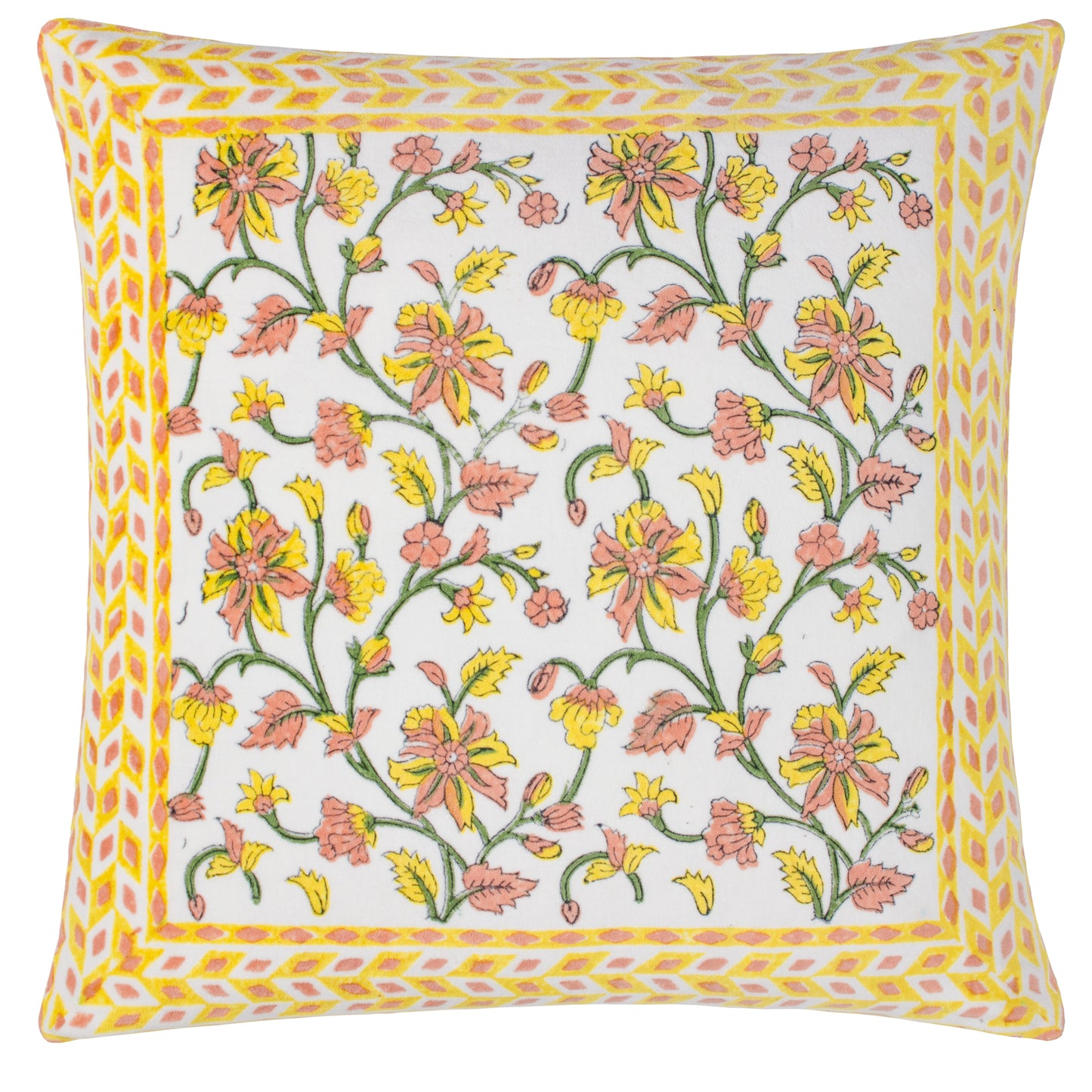 MENTERA 50X50 FEATHER FILLED CUSHION YELLOW/PEACH CRUSH