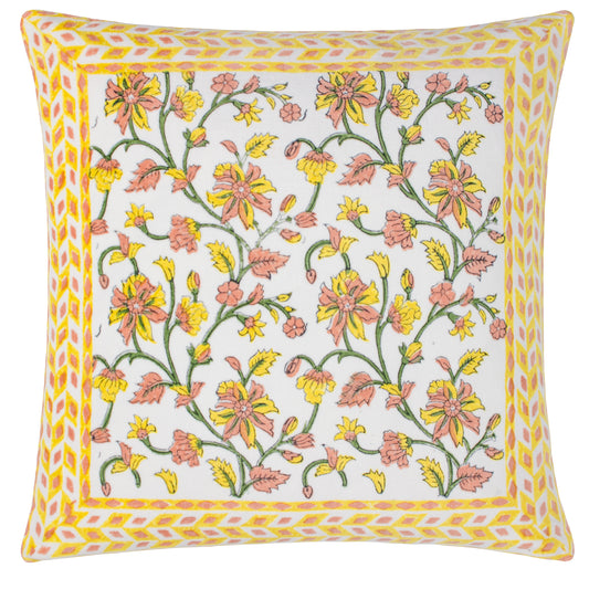 MENTERA 50X50 FEATHER FILLED CUSHION YELLOW/PEACH CRUSH