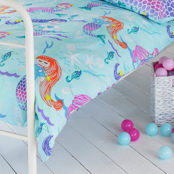 Mermaid Toddler Duvet Set Blue/Purple - Riva