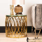 Willow Gold Metal and Glass End Table-TOP