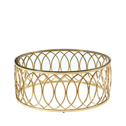 Willow Gold Metal and Glass Coffee Table-TOP