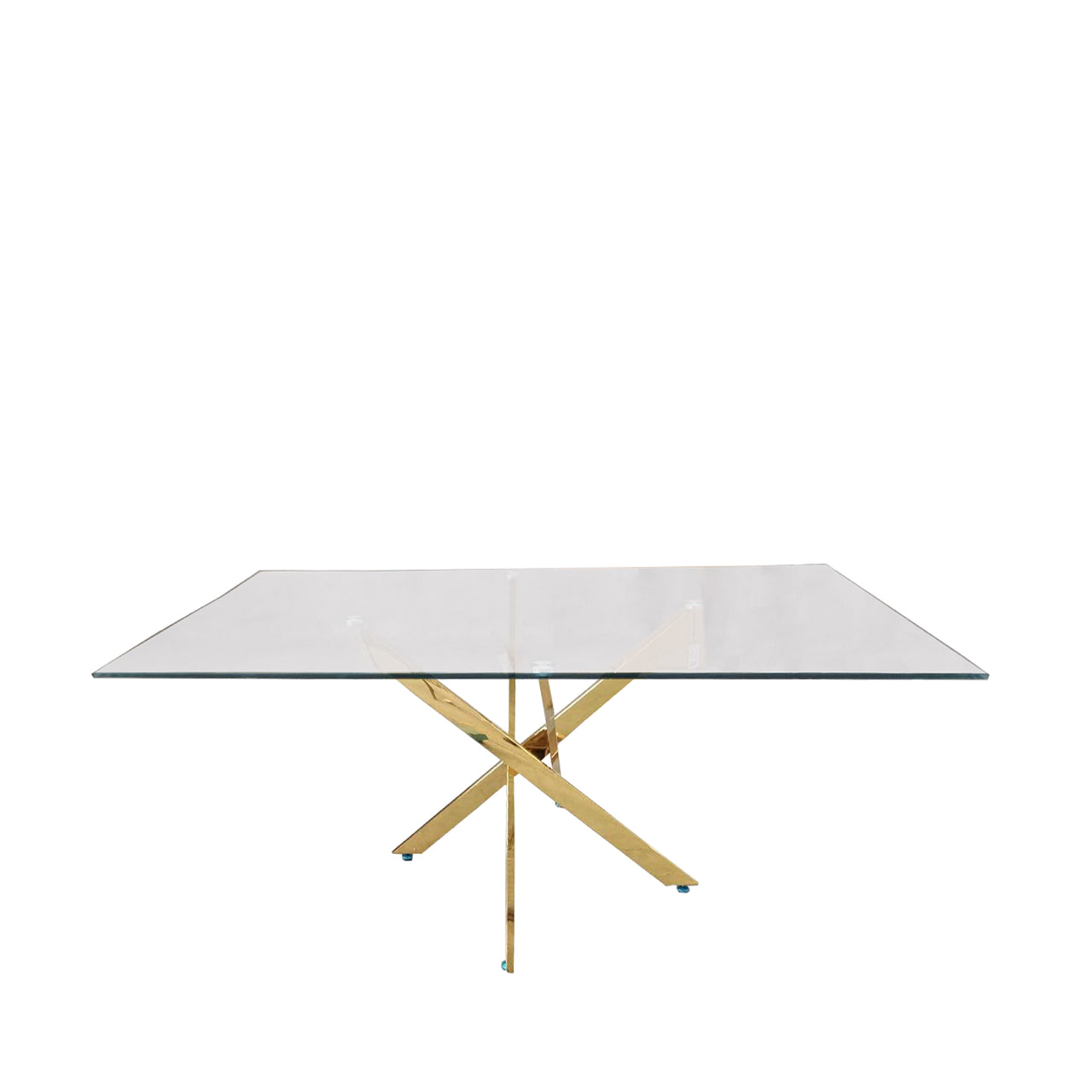Nova 160cm Gold And Glass Rect Dining Table-Pt1 (Top)