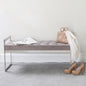 Zenith Stainless Steel Bench With Grey Fabric Seat