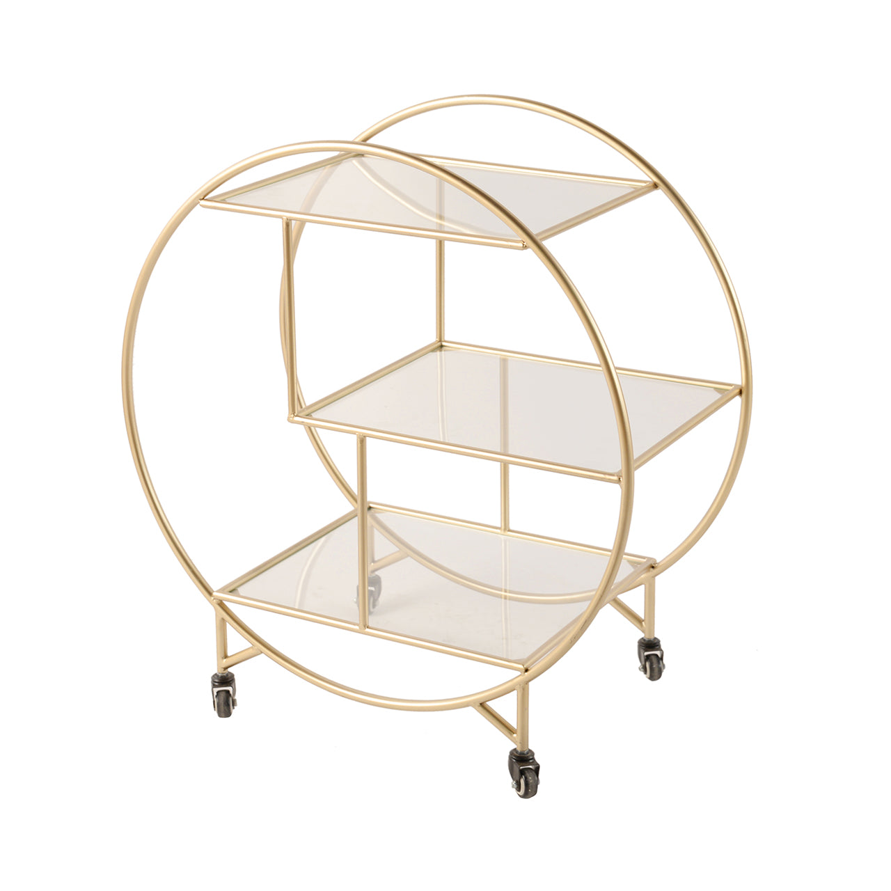 Logan Gold Trolley With  Glass Shelves