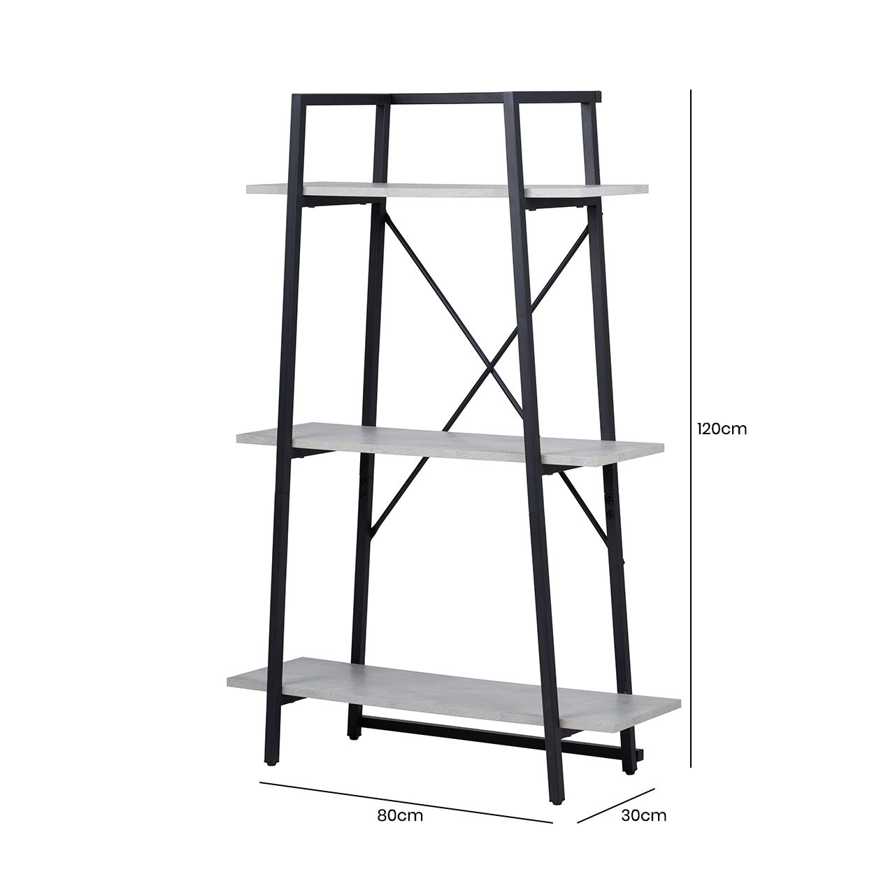 120cm 3-Tier Black and Grey Display Unit - KD