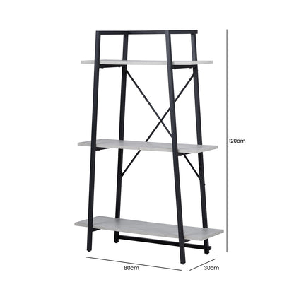 120cm 3-Tier Black and Grey Display Unit - KD