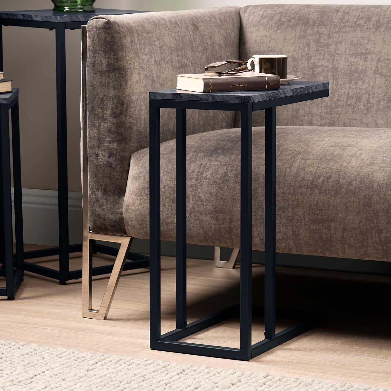 Alora Black Metal Sofa Table - KD 33