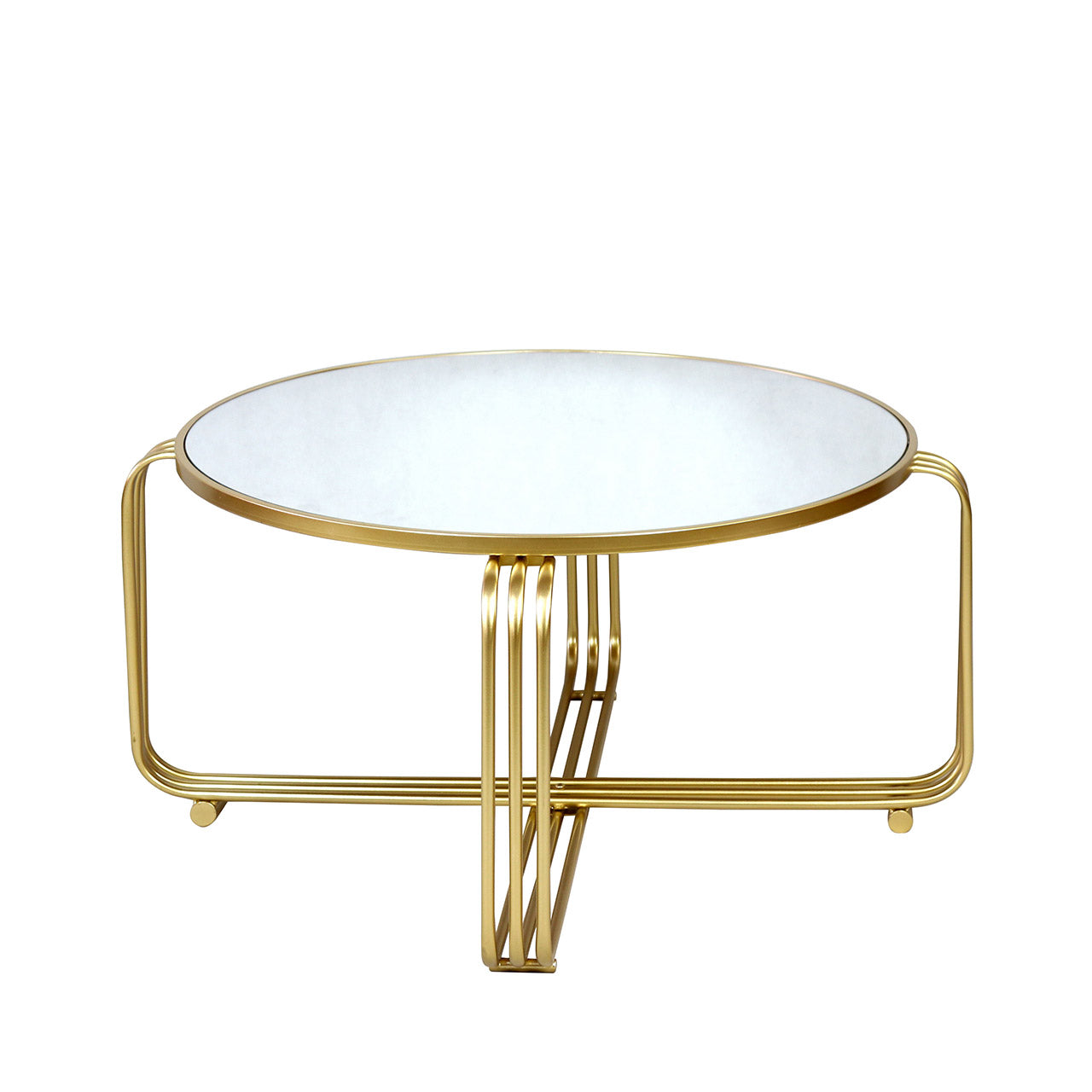 Yuan Gold Metal Coffee Table with Mirror Top-KD