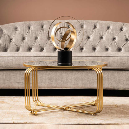 Yuan Gold Metal Coffee Table with Mirror Top-KD