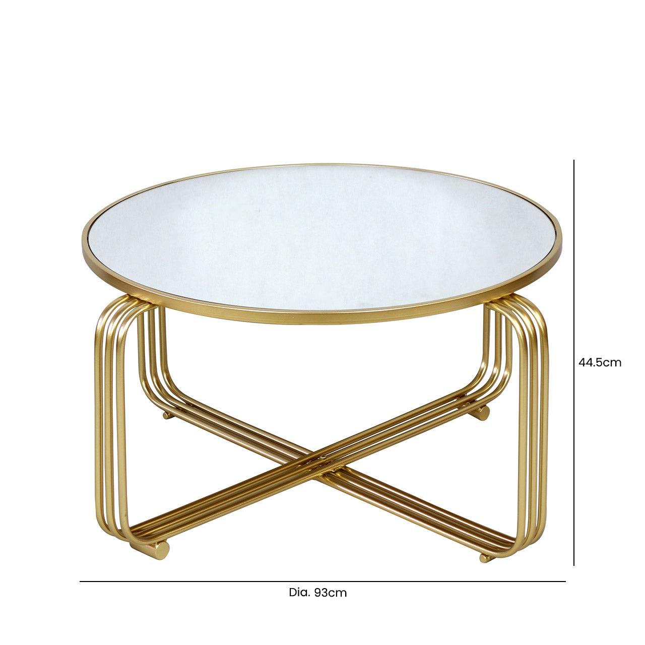 Yuan Gold Metal Coffee Table with Mirror Top-KD