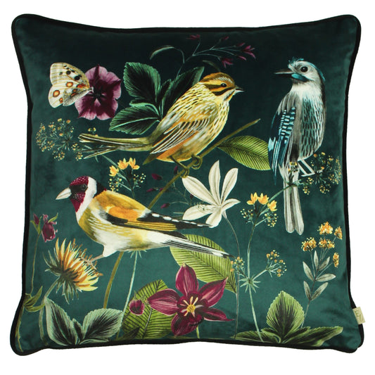 MIDNIGHT GARDEN 43X43 FEATHER FILLED CUSHION BIRDS