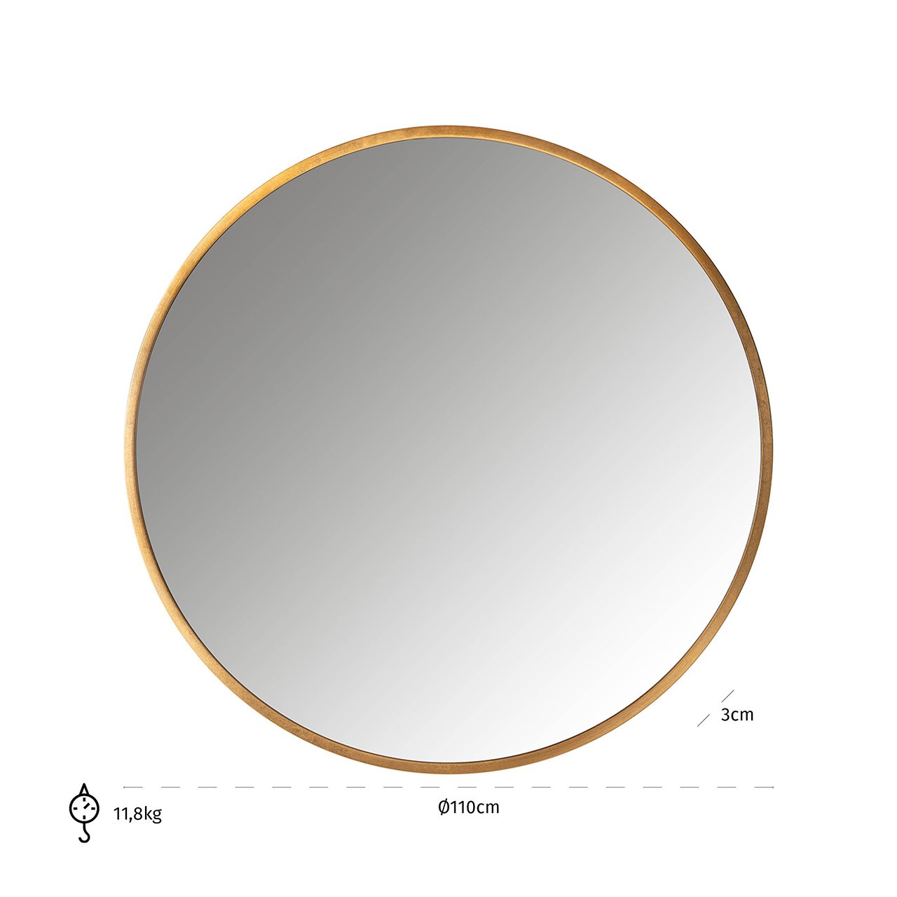 Mirror Maevy gold 110Ø (Gold)- Richmond Interiors