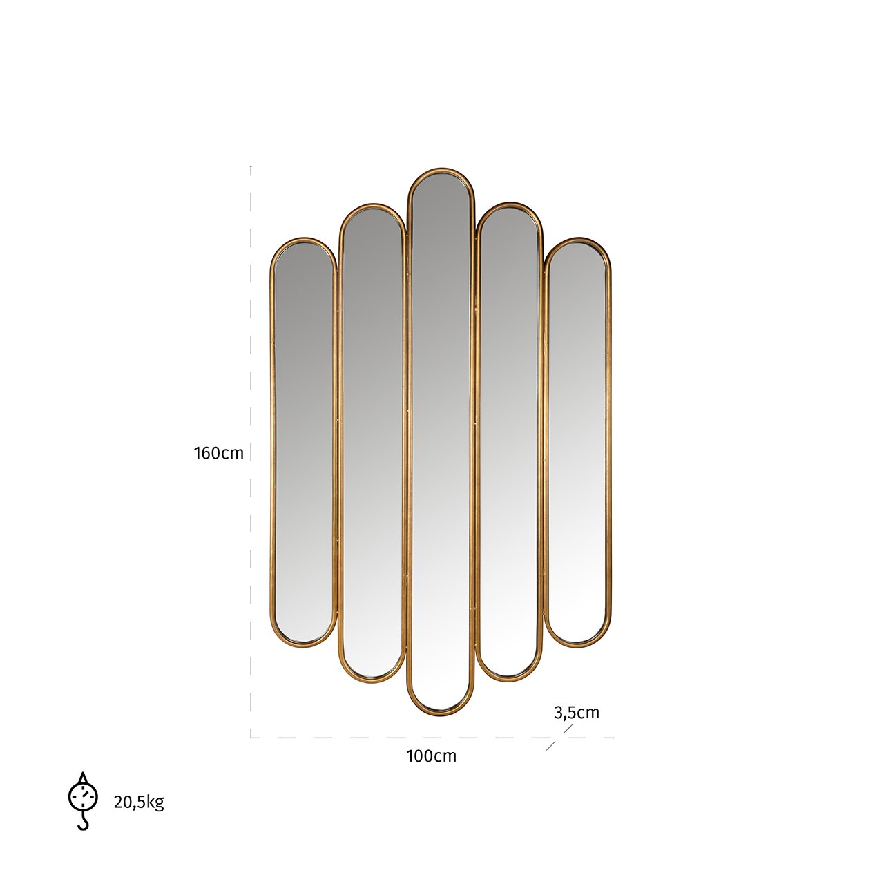 Mirror Chelsey (Gold)- Richmond Interiors