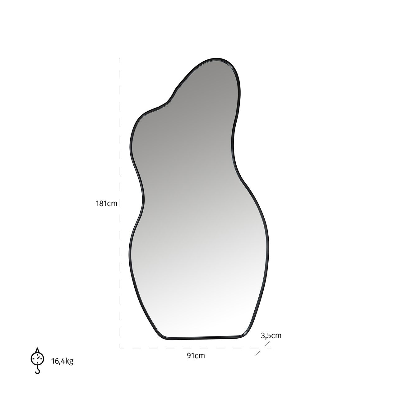 Mirror Aldon (Black)- Richmond Interiors