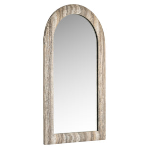Mirror Calvo grey faux travertine