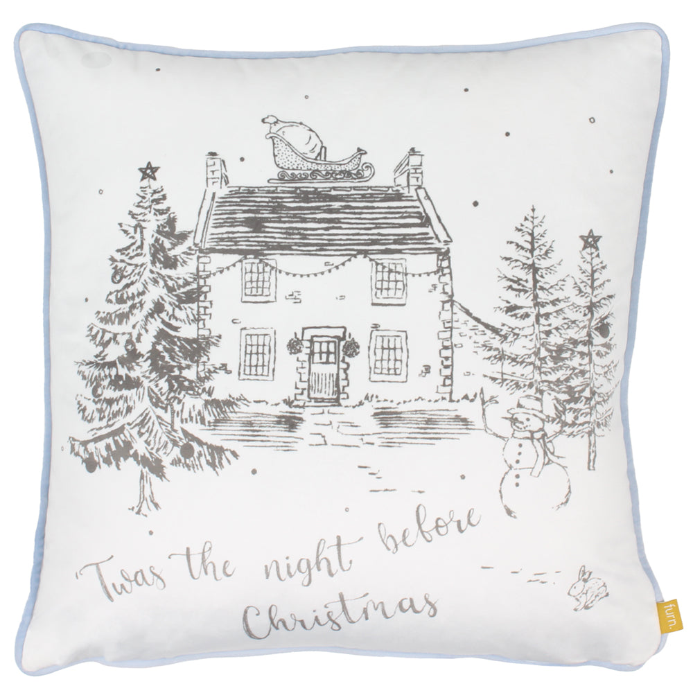 MIDWINTER TOILE 43X43 FEATHER FILLED CUSHION SNOW