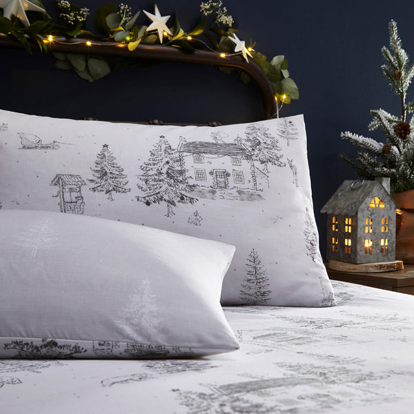 Midwinter Toile Single Duvet Set Snow - Riva
