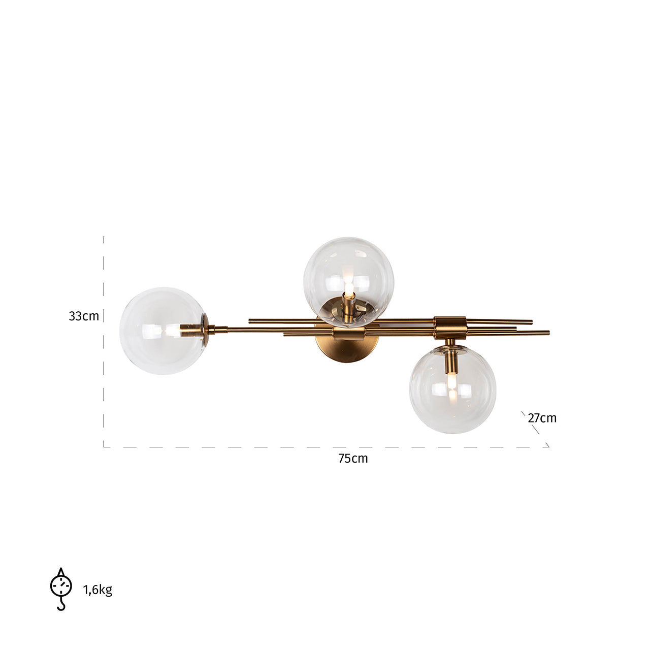 Wall lamp Davine (Brushed Gold)