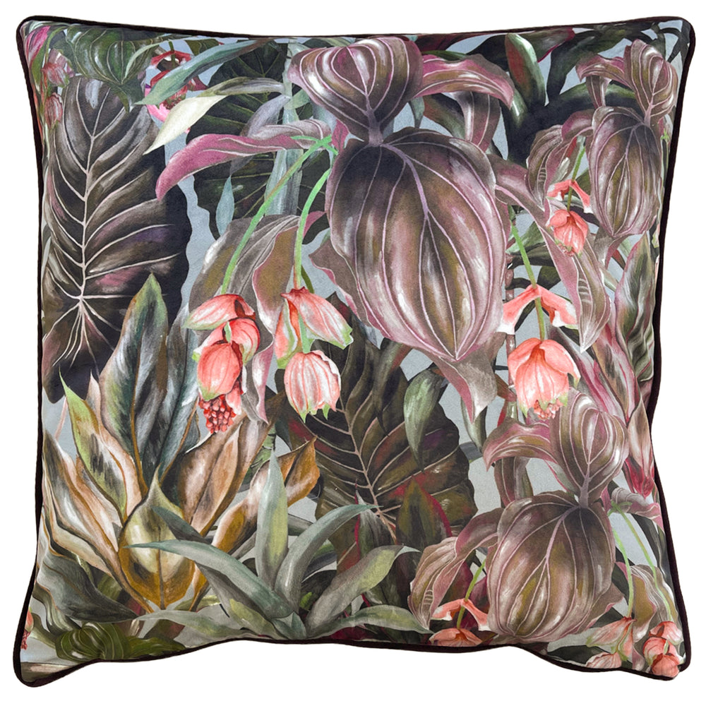 Mogori Wild Medinilla 50x50 Feather Filled Cushion Aubergine