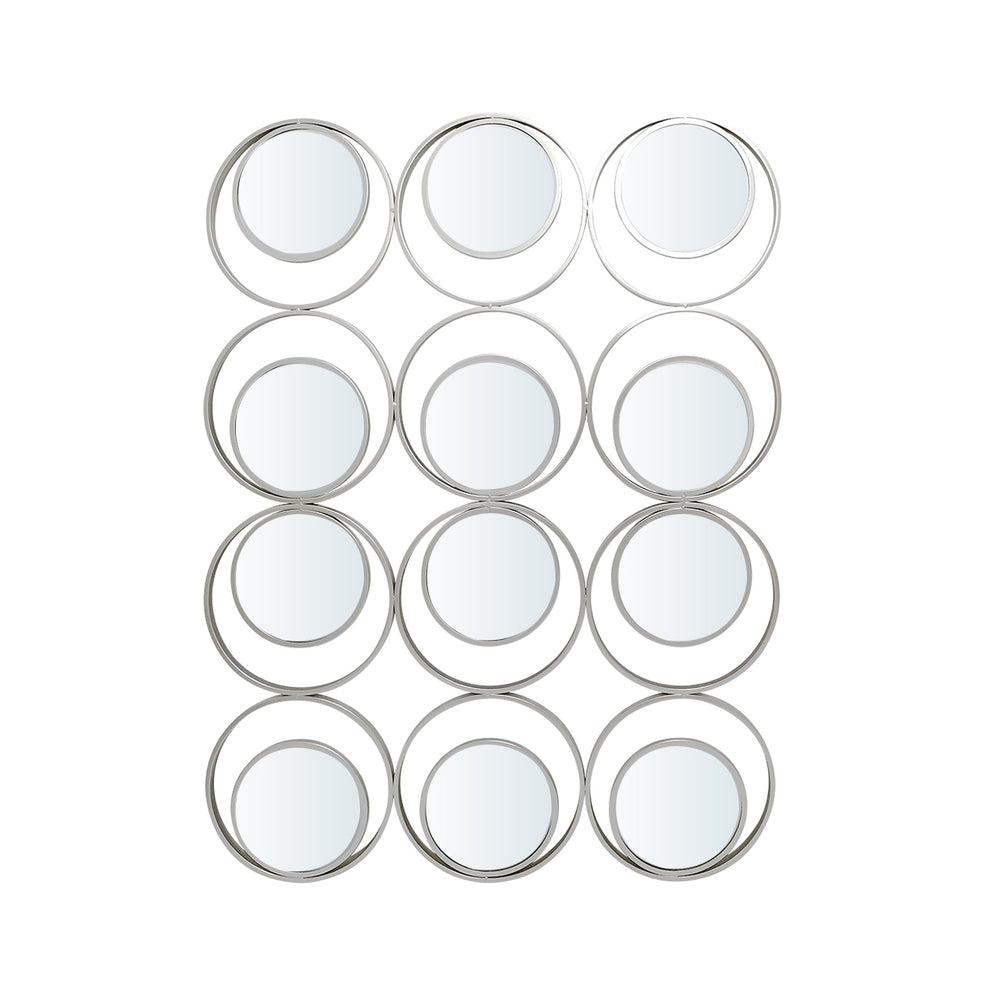 Circles Wall Mirror Silver