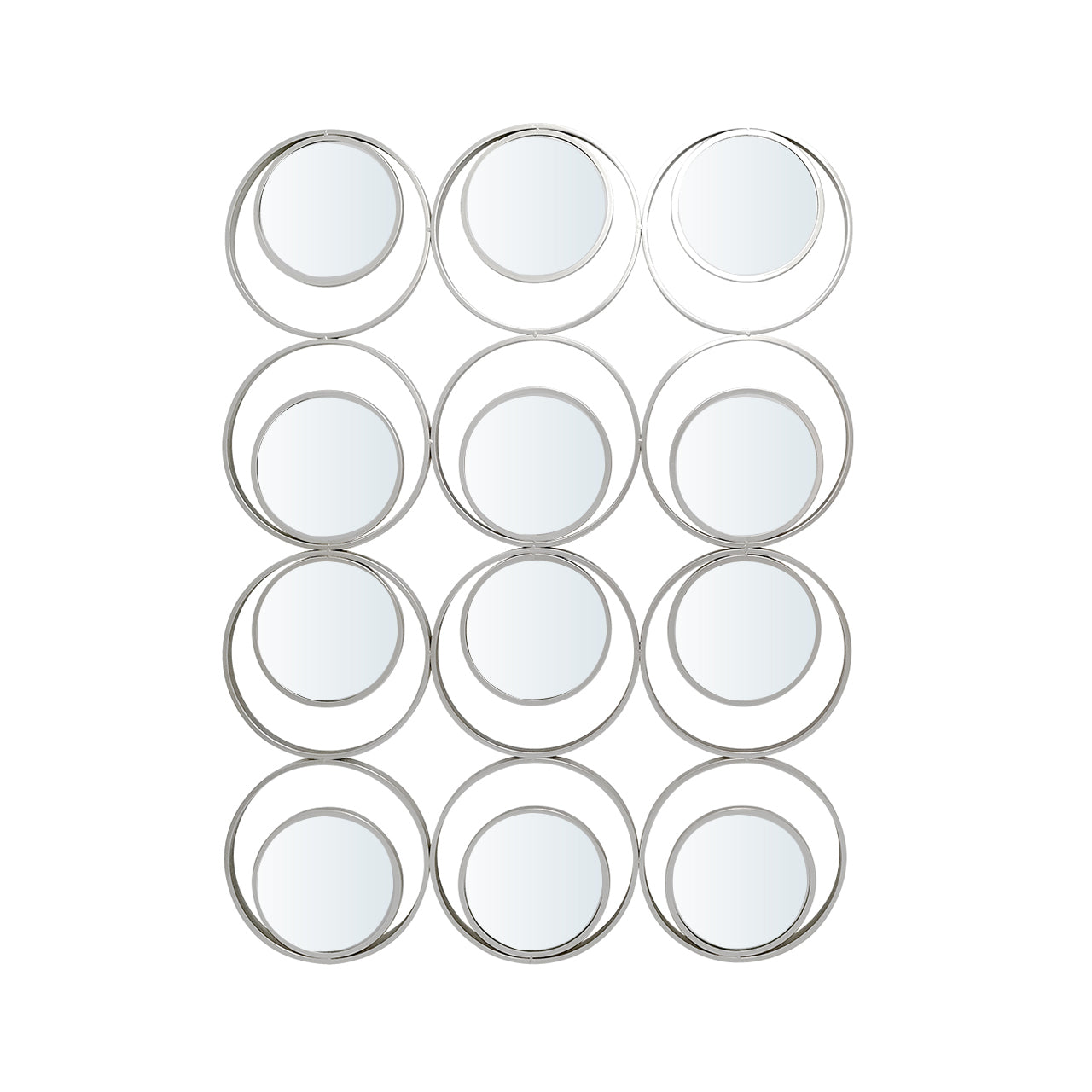 Circles Wall Mirror Silver