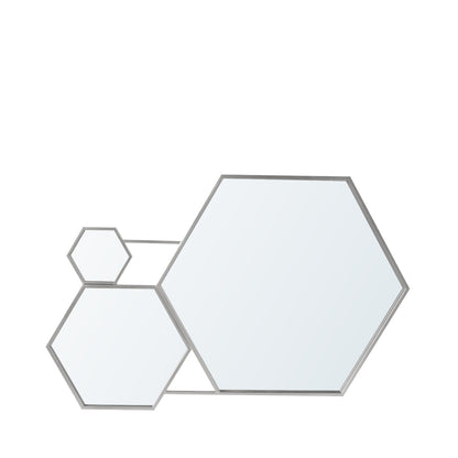 100cm Hexagon Mirror Silver