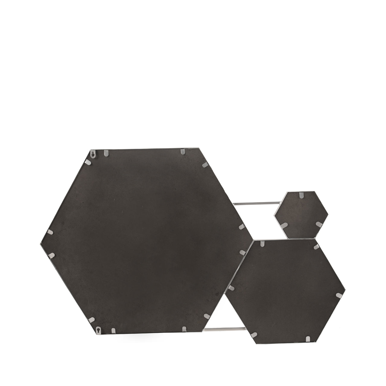 100cm Hexagon Mirror Silver