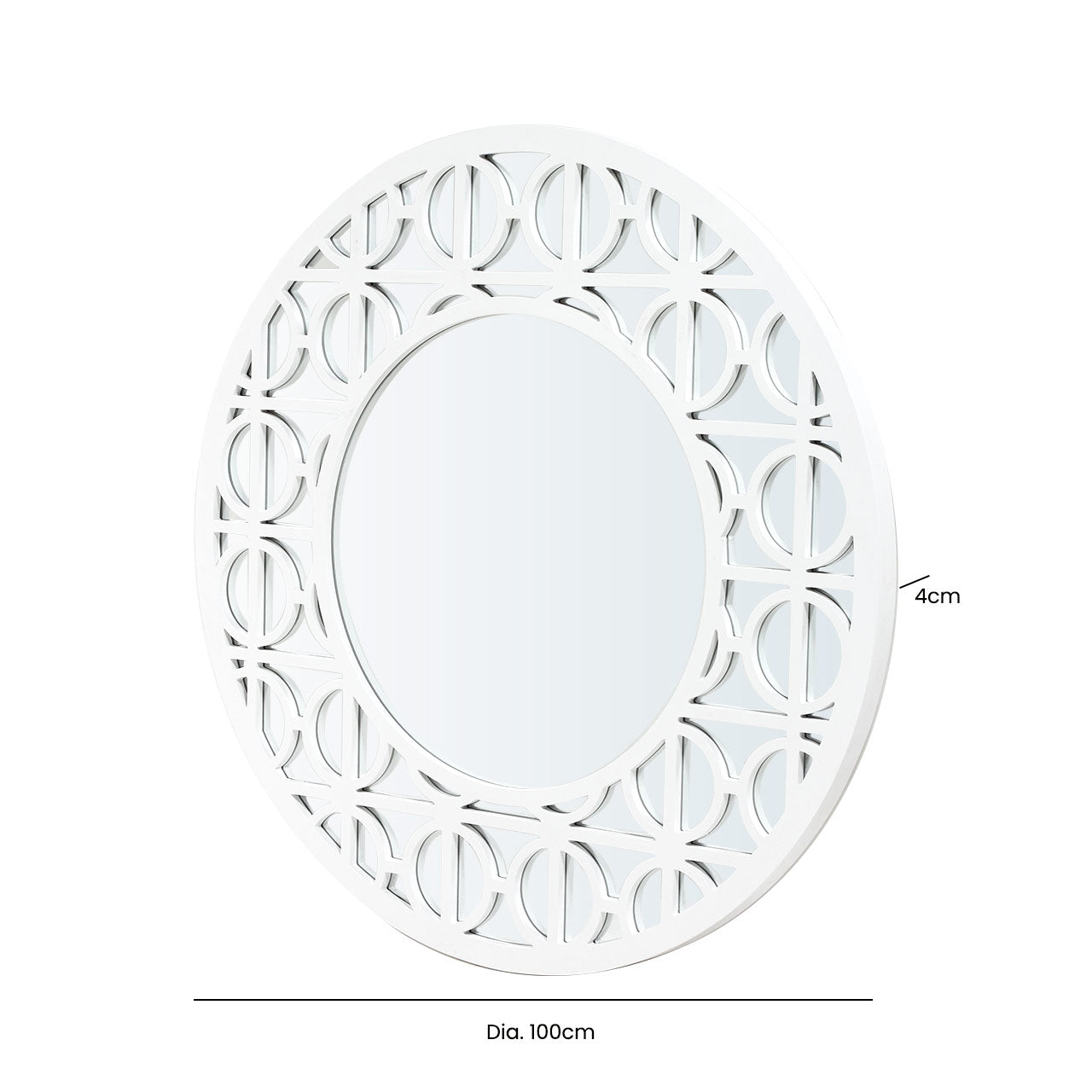 Torino 100cm Wall Mirror White