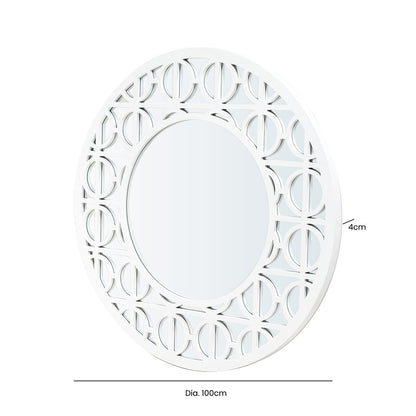 Torino 100cm Wall Mirror White