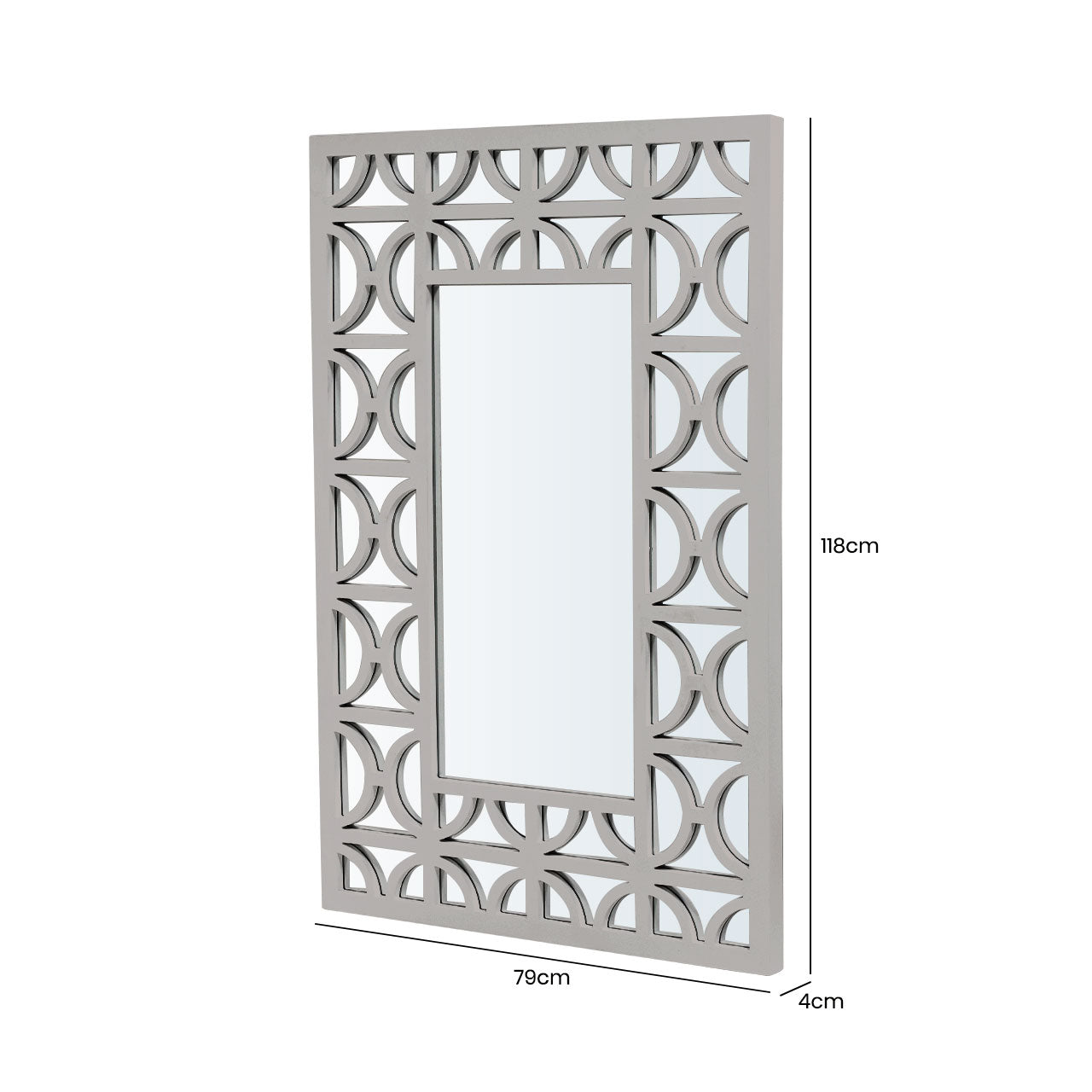 Torino 79x118cm Wall Mirror Grey