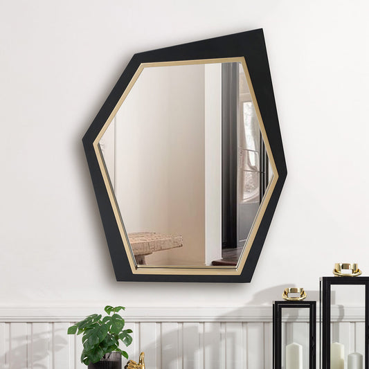 67.30cm Black and Gold Wall Mirror