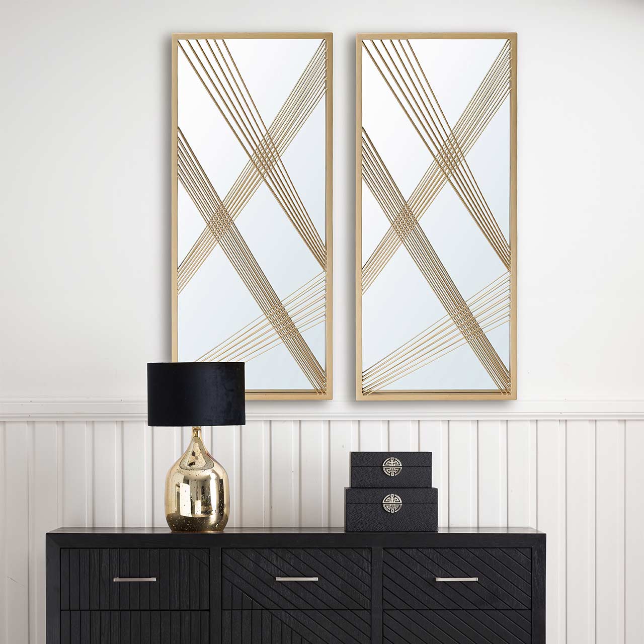 81.3cm Gold Metal Wall Mirror