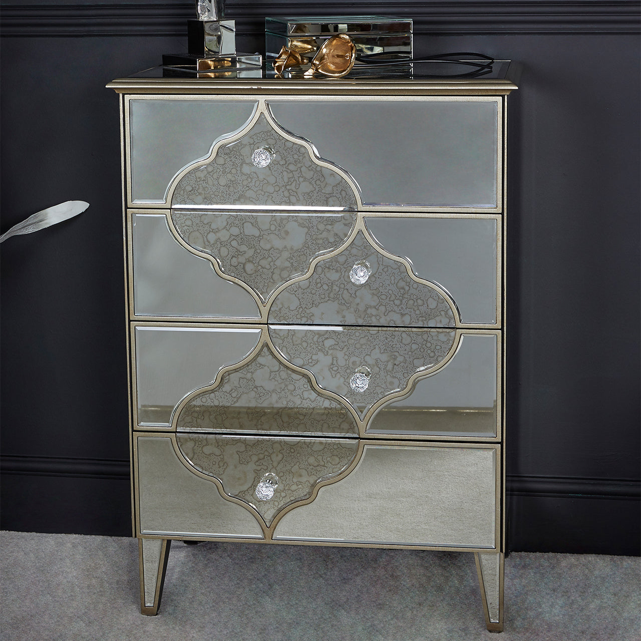 Marrakech 4 Drawer Mirror Cabinet