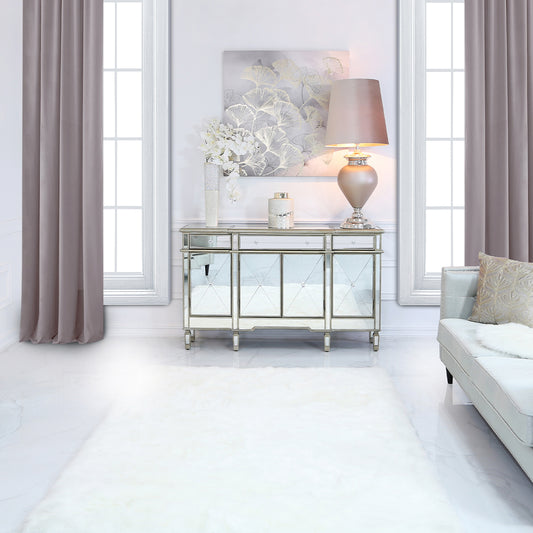 Beaumont 3 Drawer 4 Door  Mirror Cabinet Gold Trim