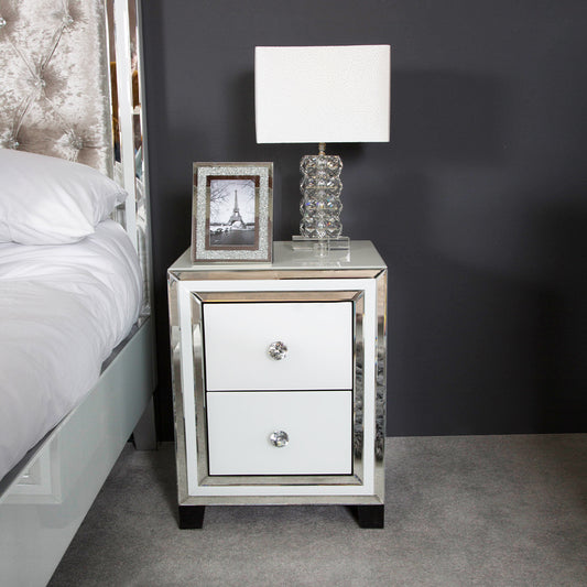 Manhattan 2 Drawer Cabinet White Clear