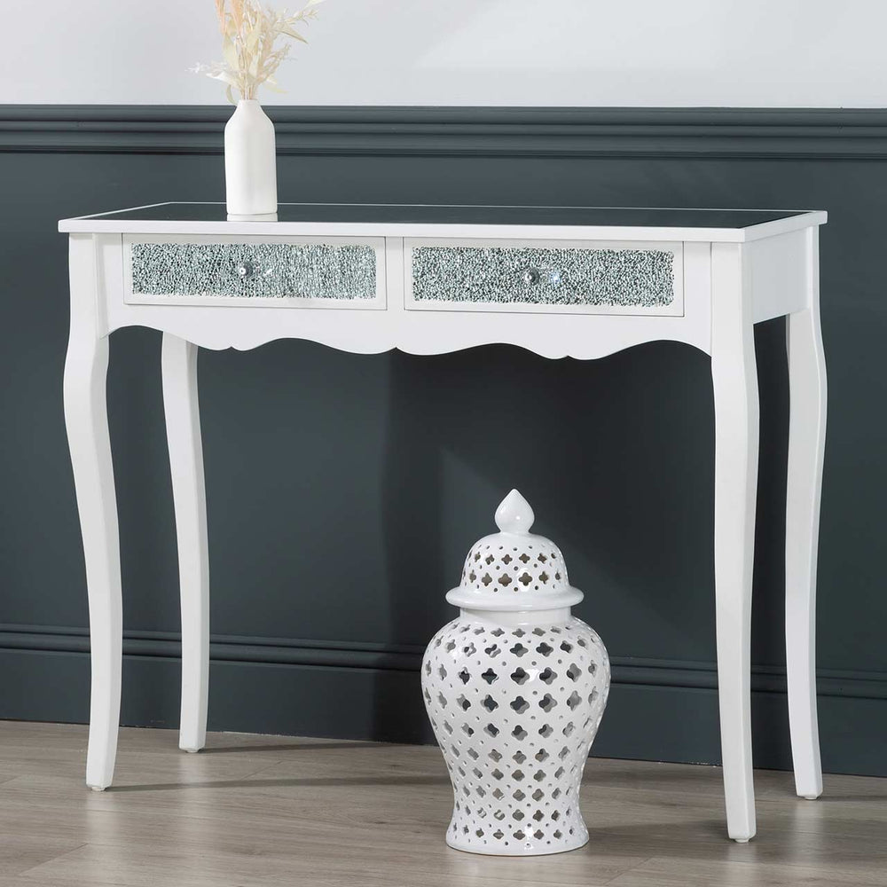 Oakley White Wood and Mirror Console Table – Dsp