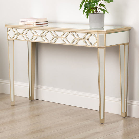 Becca 120cm Mirror Console Table Champagne