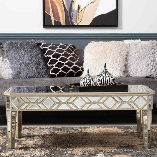 Becca 120cm Mirror Coffee Table Champagne