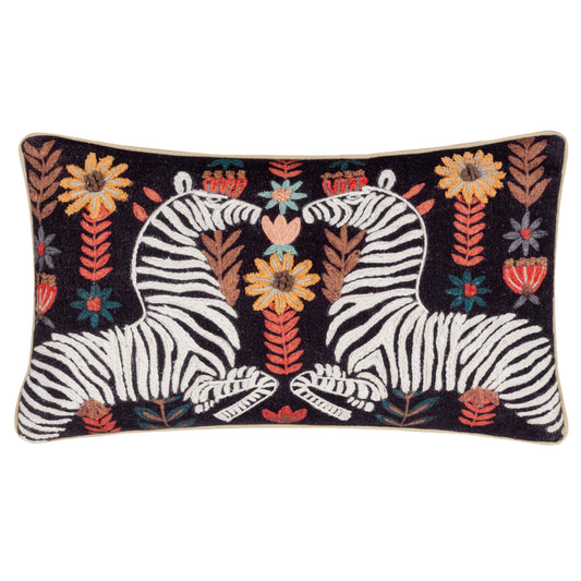 MIRRORED ZEBRA 30X50 FEATHER FILLED CUSHION MULTI