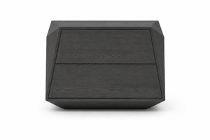 Madon Wide Bedside Table 700mm - Smoke Oak - Tommy Franks