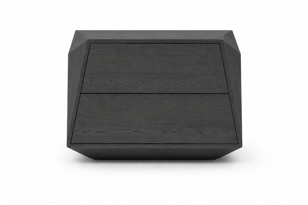 Madon Wide Bedside Table 700mm - Smoke Oak - Tommy Franks