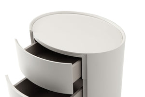 Ming Bedside Table - Matte Beige - Tommy Franks