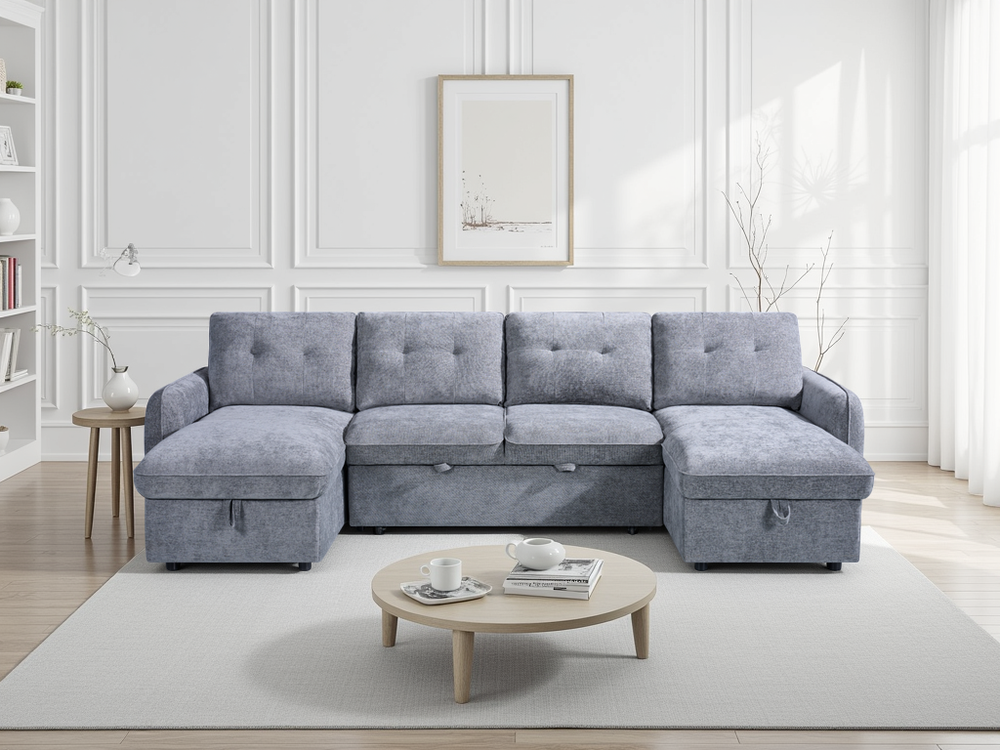 Moscow Sofabed Grey U Shape Corner - Xshowhome