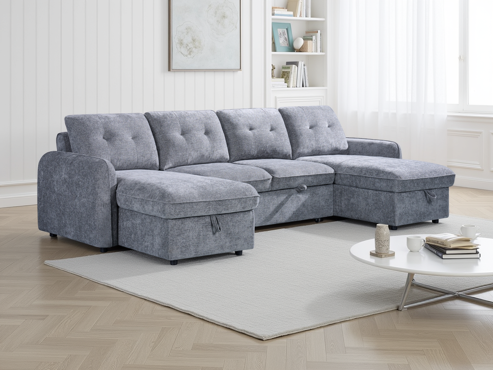 Moscow Sofabed Grey U Shape Corner - Xshowhome