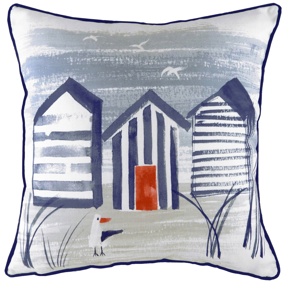 Nautical Beach Huts 43x43 Feather Filled Cushion
